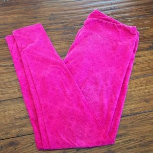 LulaRoe TC Leggings Fuscia Pink Swirls